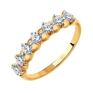 Кольцо из золота 585 пробы с фианитом SOKOLOV 51-110-00746-1