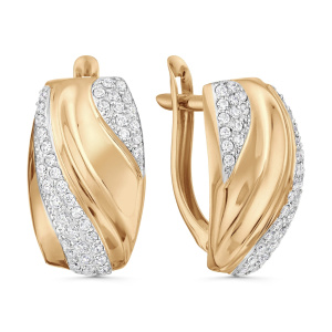 Серьги из золота 585 пробы с фианитом KARATOV Т14202Б065