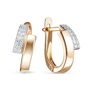 Серьги из золота 585 пробы с фианитом DEL'TA 1205555