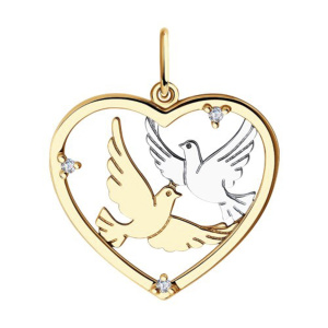 Кулон из золота 585 пробы с фианитом SOKOLOV 51-130-00874-1