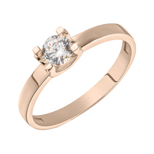 Кольцо из золота 585 пробы с фианитом МАГНАТ 12965