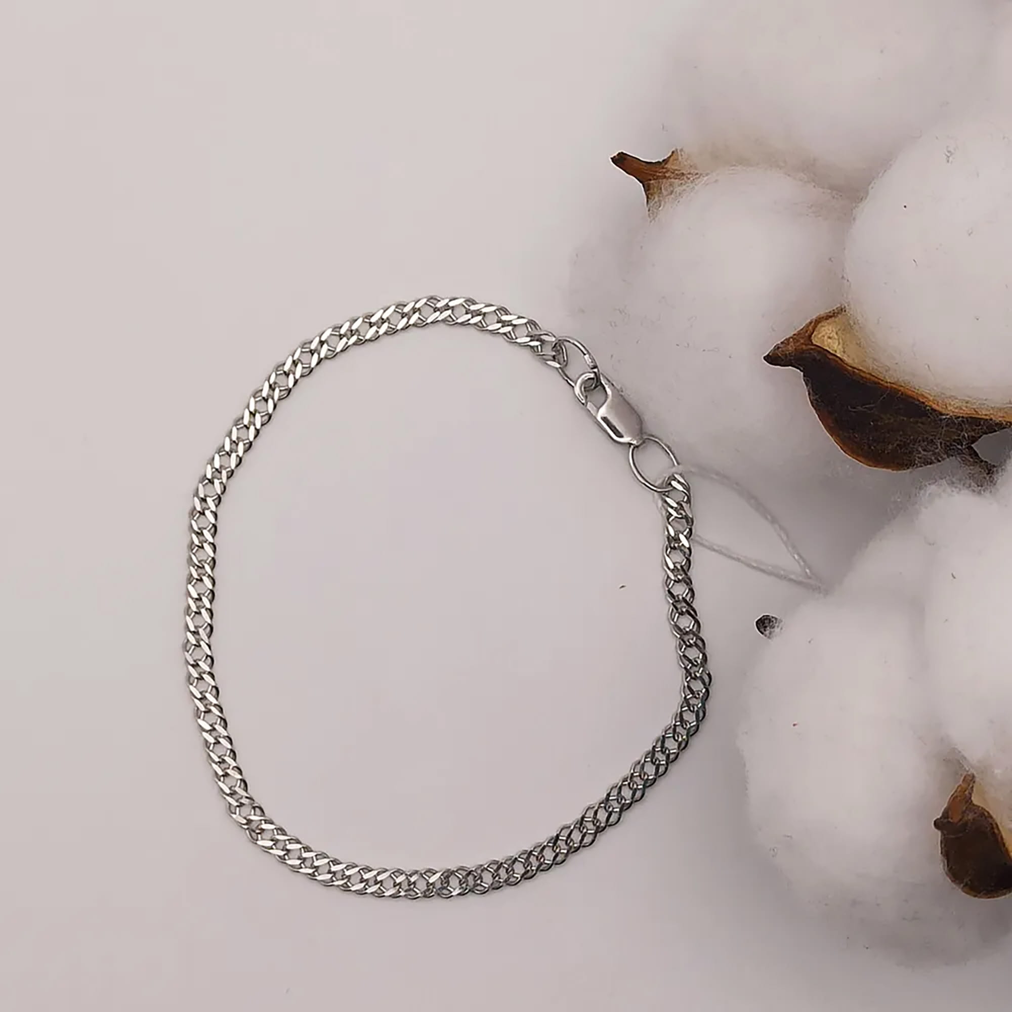 Браслет из серебра 925 пробы KRASTSVETMET НБ 22-076Ю-3 d.0.40 Серебро 925 пр.