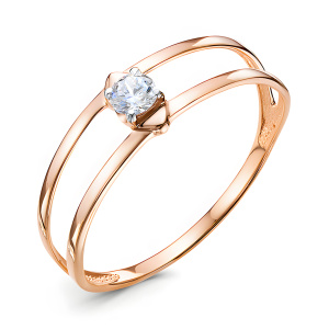 Кольцо из золота 585 пробы с фианитом DEL'TA 1105046