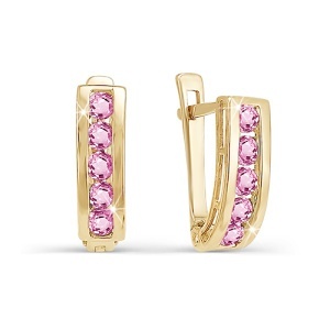 Серьги из золота 585 пробы с фианитом DEL'TA 120317