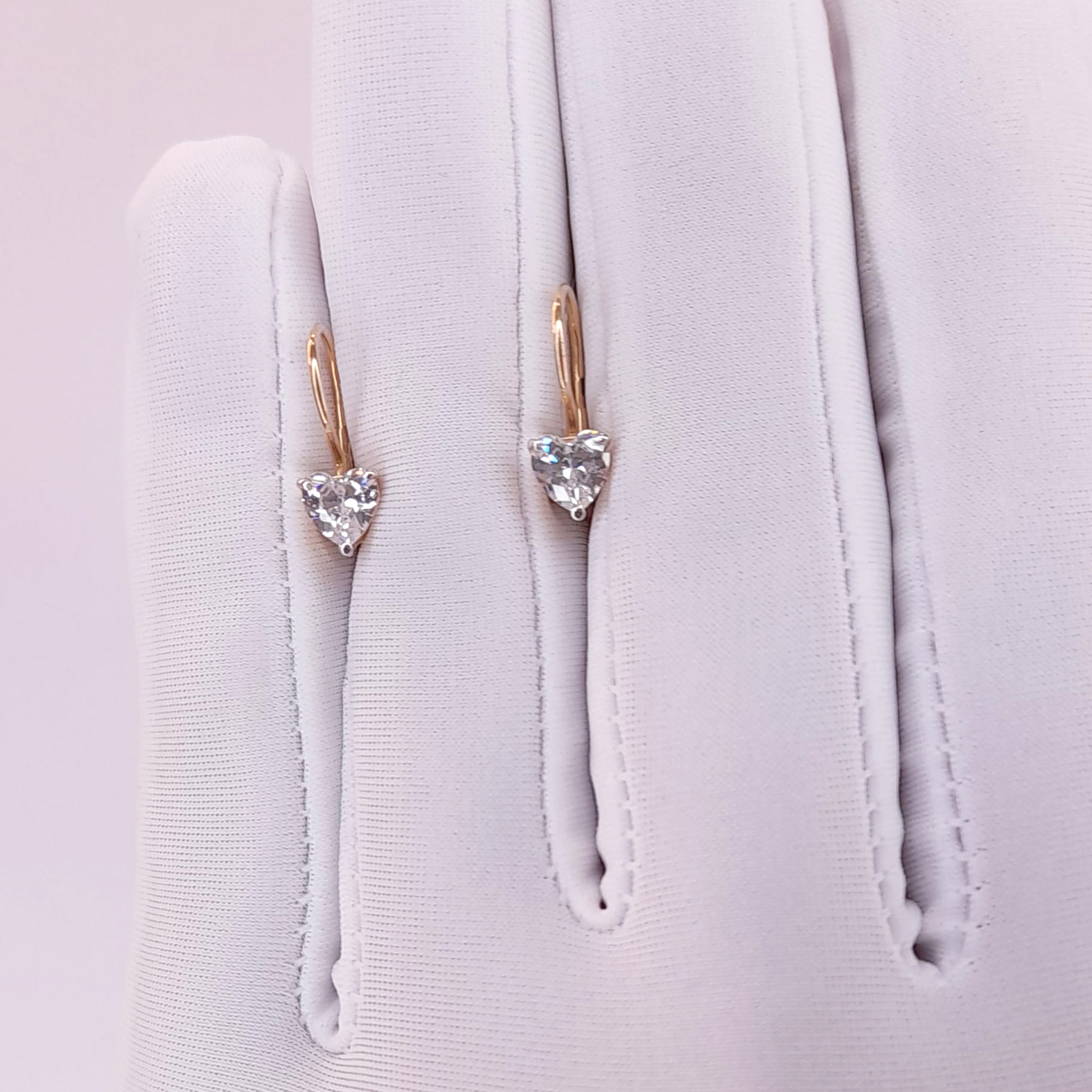 Серьги из золота 585 пробы с фианитом EFREMOV С13213053 Золото 585 пр.