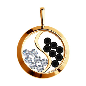 Кулон из золота 585 пробы с фианитом SOKOLOV 035684