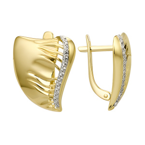 Серьги из золота 585 пробы с фианитом DINASTIA 013712-1102