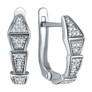 Серьги из серебра 925 пробы с фианитом TALANT 10-72-0001-15733