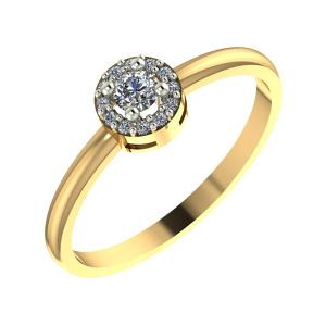 Кольцо из золота 585 пробы с фианитом SANIS 01-118883