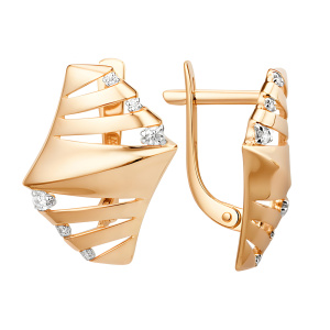 Серьги из золота 585 пробы с фианитом DINASTIA 012852-1102