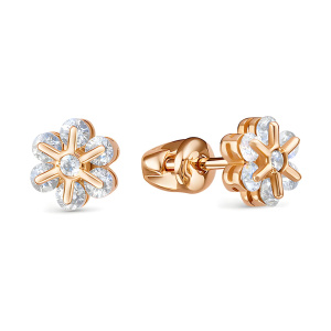 Серьги из золота 585 пробы с фианитом DEL'TA 0505304