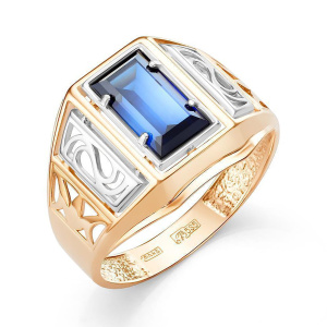 Кольцо из золота 585 пробы с сапфиром КАРАВАЕВСКАЯ ЮВЕЛИРНАЯ ФАБРИКА 31-0253-С