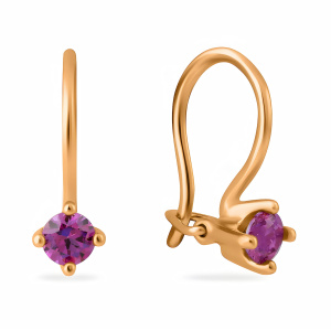 Серьги из золота 585 пробы с фианитом SANIS 01-215857