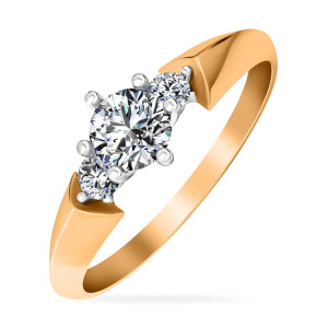 Кольцо из золота 585 пробы с фианитом SANIS 01-116686