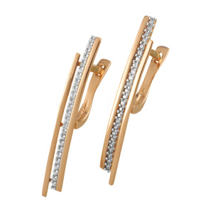 Серьги из золота 585 пробы с фианитом SANIS 01-214375