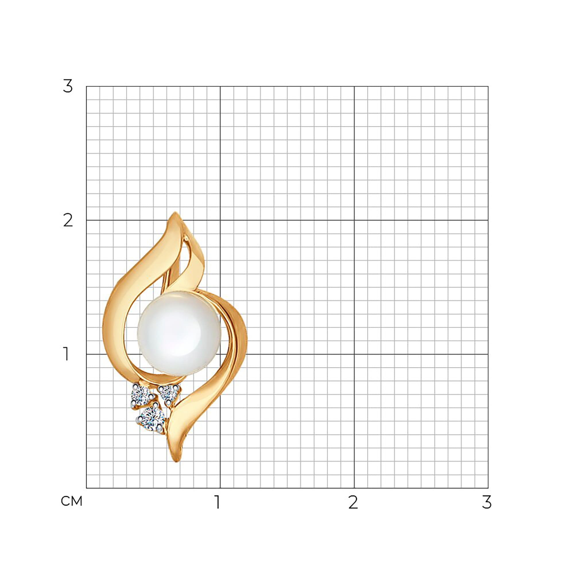 Кулон из золота 585 пробы с жемчугом SOKOLOV 793028 Золото 585 пр.