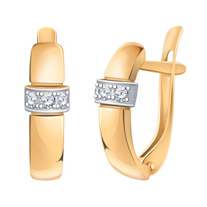 Серьги из золота 585 пробы с фианитом ATOLL 22123