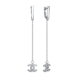 Серьги из серебра 925 пробы с фианитом SALAKATOV 421-10-711