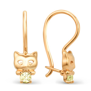 Серьги из золота 585 пробы с фианитом DINASTIA 002135-1120