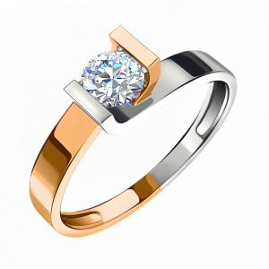 Кольцо из золота 585 пробы с фианитом SANIS 01-117289