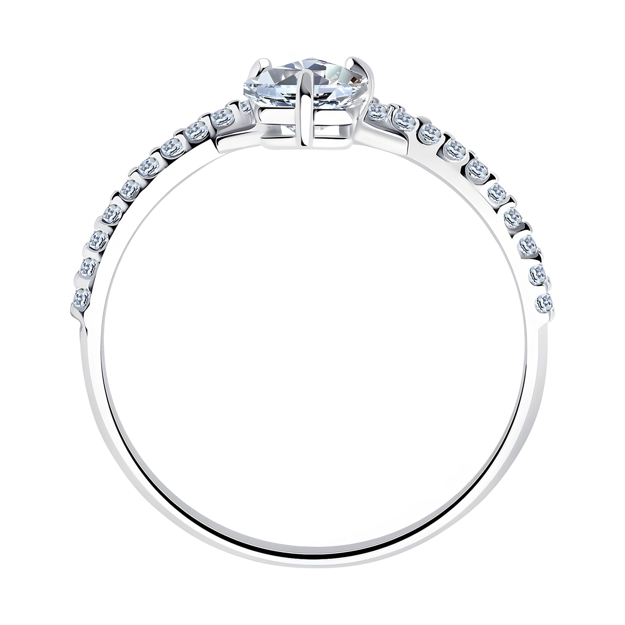 Кольцо из серебра 925 пробы с фианитом SOKOLOV 94011750 Серебро 925 пр.