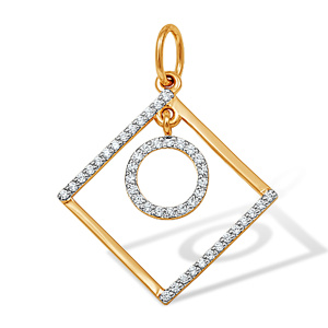 Кулон из золота 585 пробы с фианитом EFREMOV П1324343