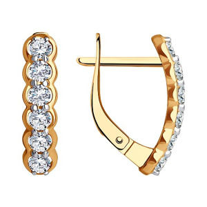 Серьги из золота 585 пробы с фианитом SOKOLOV 51-120-01833-1