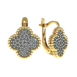 Серьги из золота 585 пробы с фианитом SANIS 01-218207