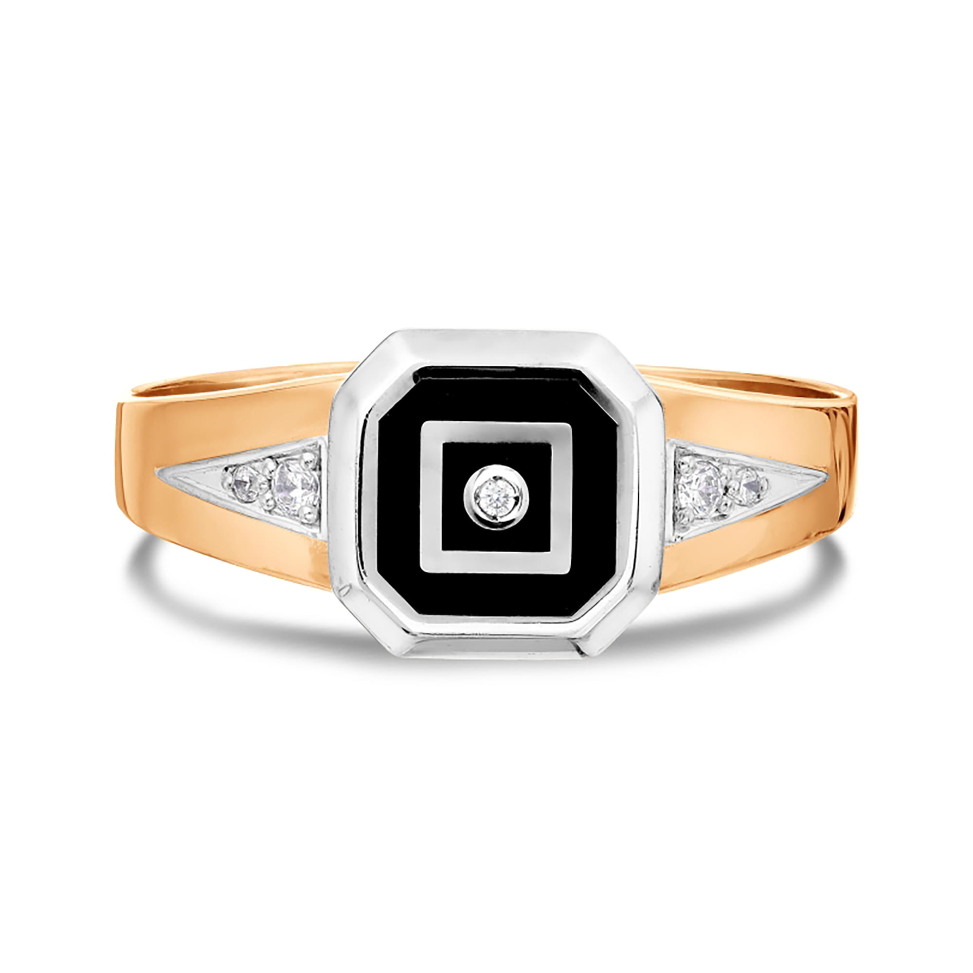 Печатка из золота 585 пробы с эмалью KARATOV Т15204А262 