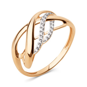 Кольцо из золота 585 пробы с фианитом DINASTIA 022321-1102