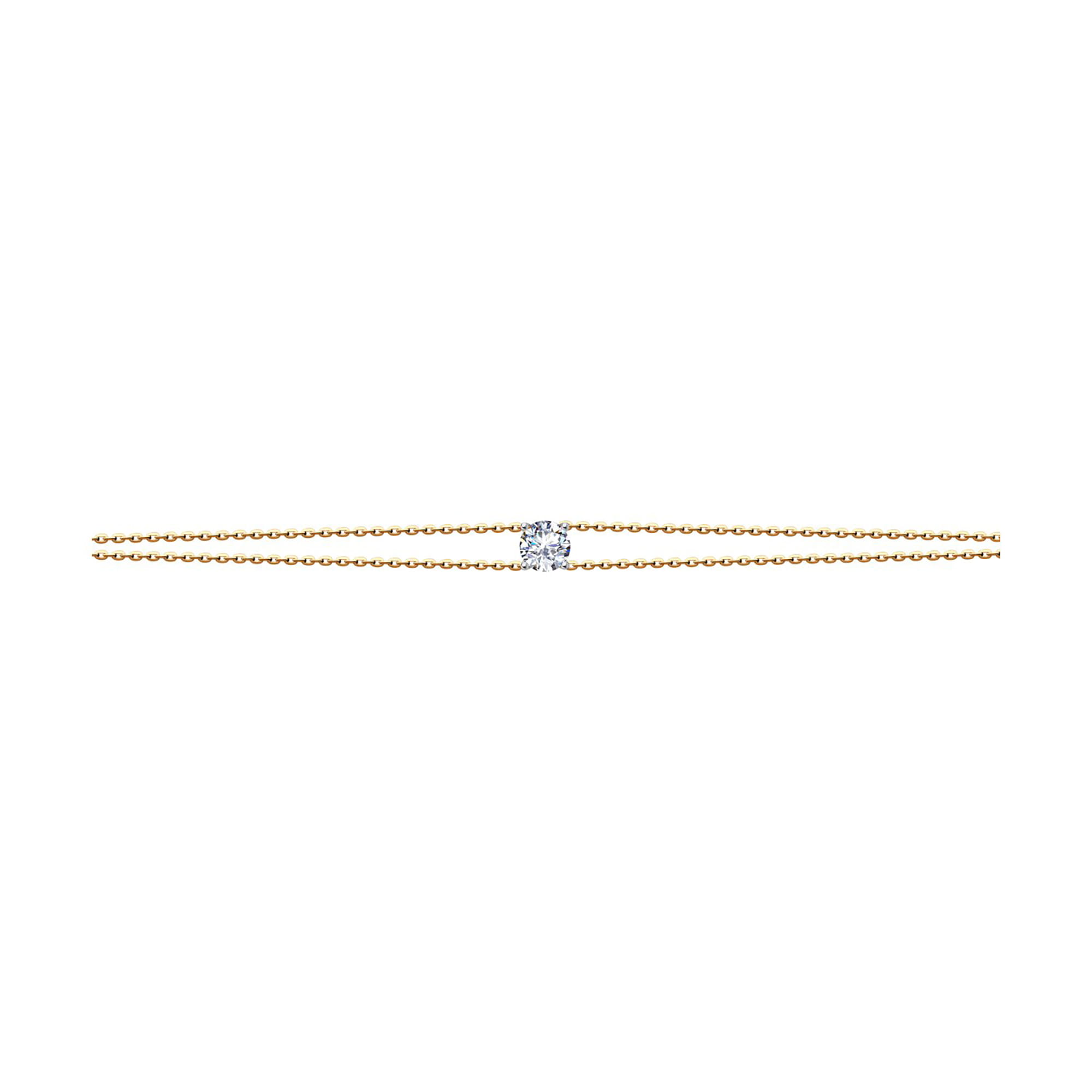 Браслет из золота 585 пробы с фианитом SOKOLOV 051368 Золото 585 пр.