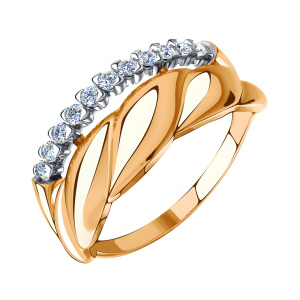 Кольцо из золота 585 пробы с фианитом SANIS 01-118007