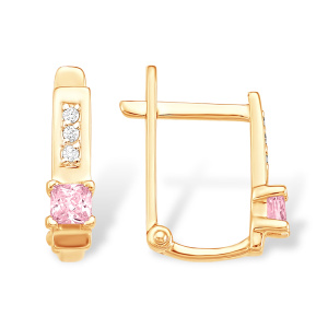 Серьги из золота 585 пробы с фианитом EFREMOV С10218066