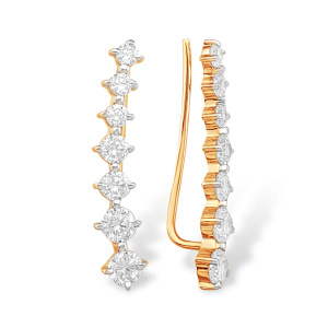 Серьги из золота 585 пробы с фианитом EFREMOV С13217517