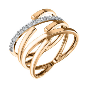 Кольцо из золота 585 пробы с фианитом SANIS 08-158711