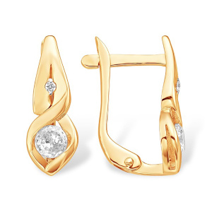 Серьги из золота 585 пробы с фианитом EFREMOV С13220617