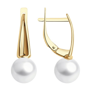 Серьги из золота 585 пробы с жемчугом SOKOLOV 51-320-01910-1