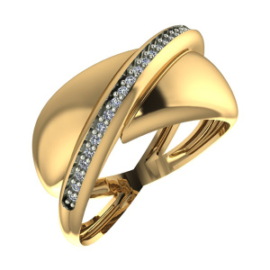Кольцо из золота 585 пробы с фианитом SANIS 08-159215