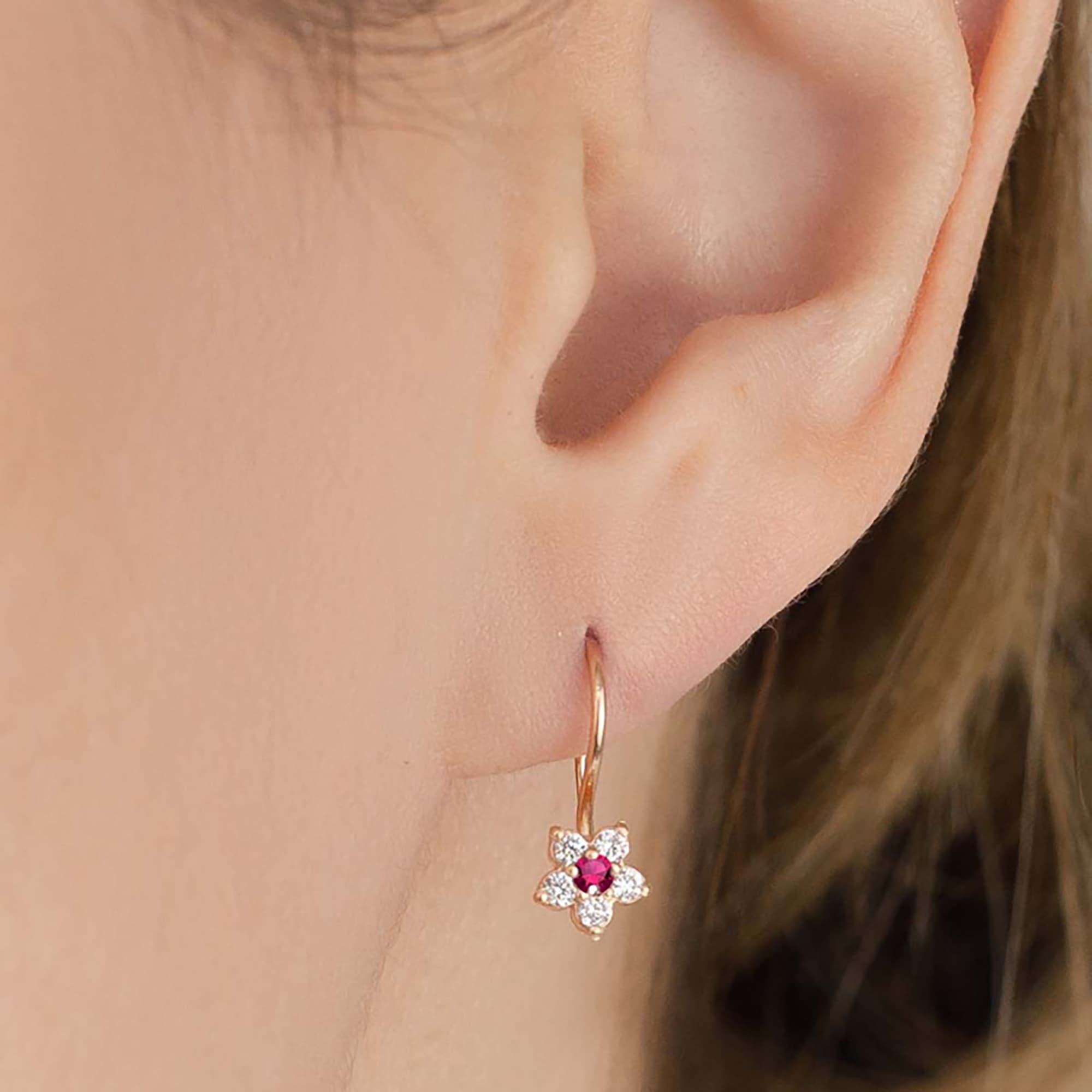 Серьги из золота 585 пробы с фианитом ATOLL 20208с1 Золото 585 пр.