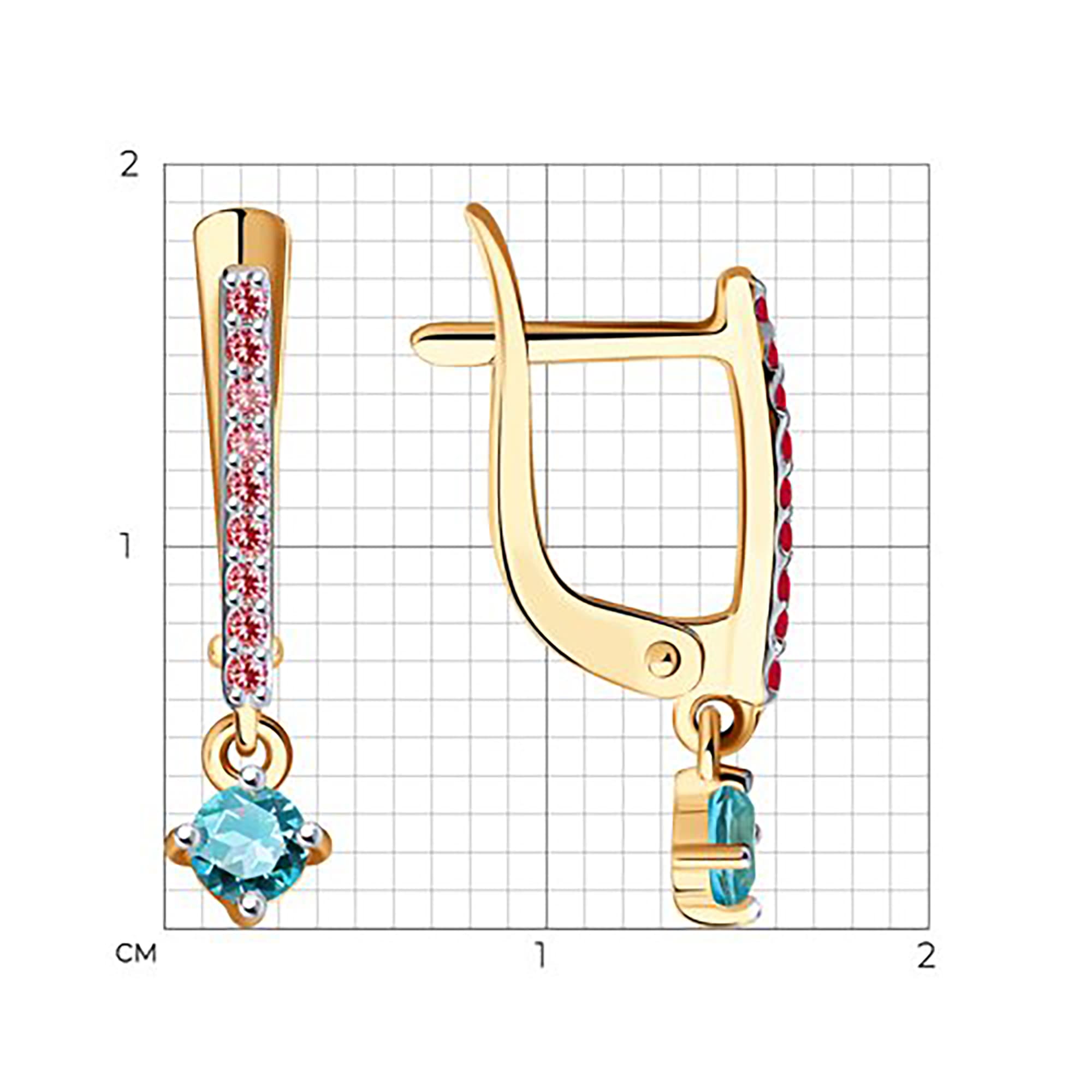 Серьги из золота 585 пробы с фианитом SOKOLOV 027479 