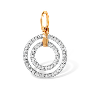 Кулон из золота 585 пробы с фианитом EFREMOV П1322643