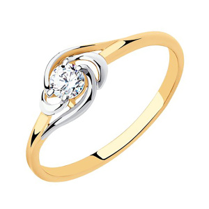 Кольцо из золота 585 пробы с фианитом SOKOLOV 51-110-00815-1