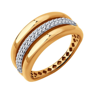 Кольцо из золота 585 пробы с фианитом SOKOLOV 019446