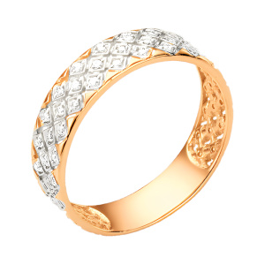 Кольцо из золота 585 пробы с фианитом DINASTIA 000421-1102