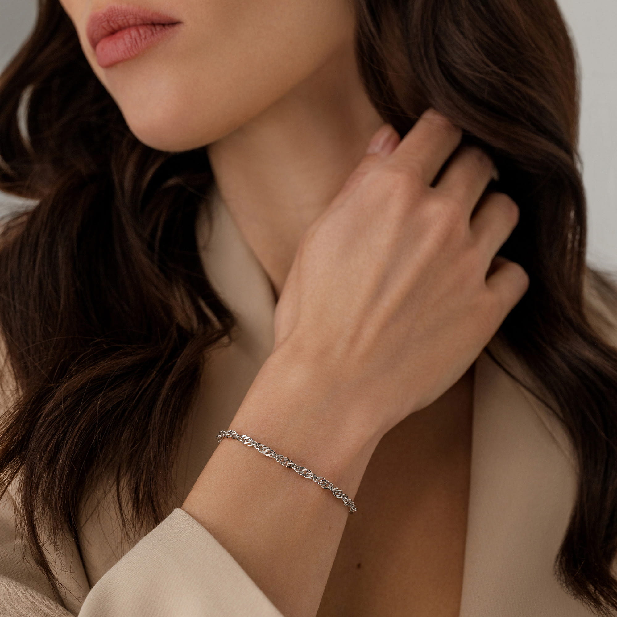 Браслет из серебра 925 пробы KRASTSVETMET НБ 22-028Ю-3 d.0.60 Серебро 925 пр.