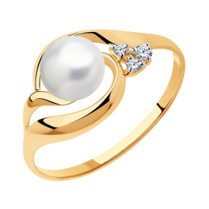 Кольцо из золота 585 пробы с жемчугом SOKOLOV 791034