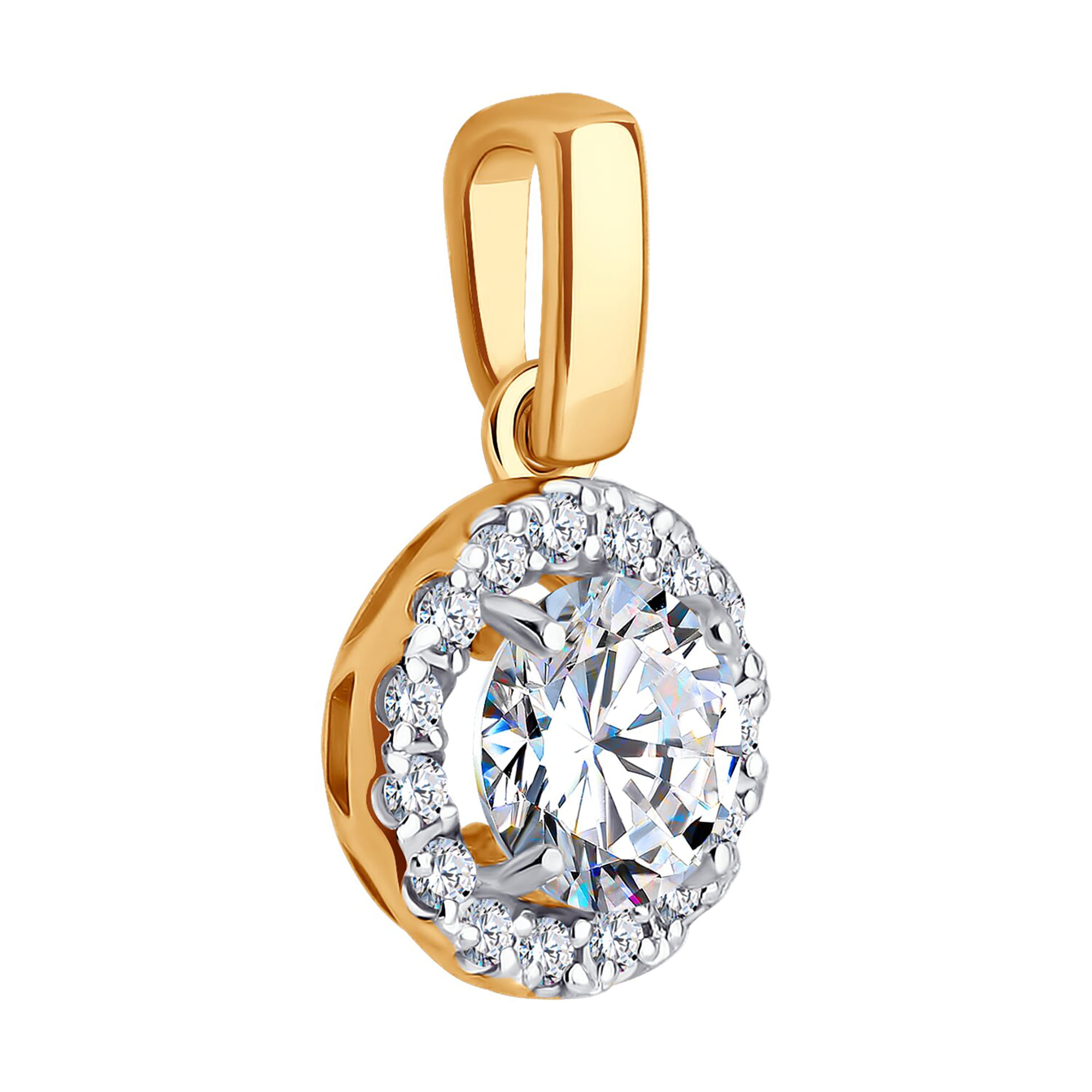 Кулон из золота 585 пробы с фианитом SOKOLOV 036624 Золото 585 пр.