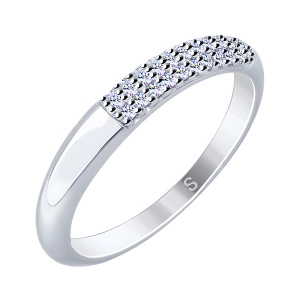 Кольцо из серебра 925 пробы с фианитом SOKOLOV 94012664