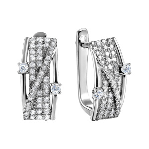 Серьги из серебра 925 пробы с фианитом JUVEDEL СЛ-4089