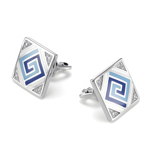 Серьги из серебра 925 пробы с эмалью АЛЬКОР 02-0446/ЭМ33-00